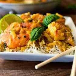 Curry thaï de crevettes au lait de coco au Thermomix