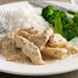 Aiguillettes de poulet à la crème au Thermomix